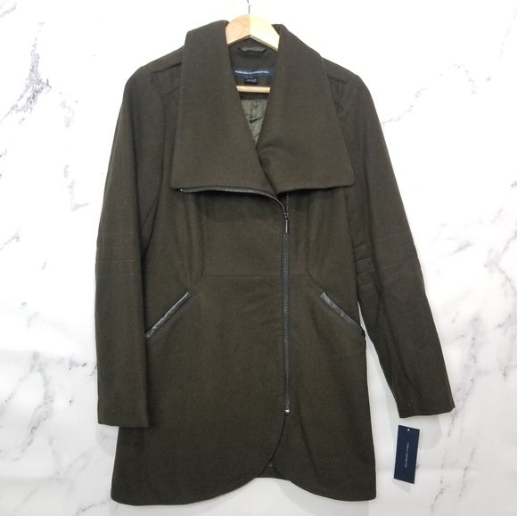 French Connection Brown 3/4 Length Coat, Medium - Picture 1 of 9